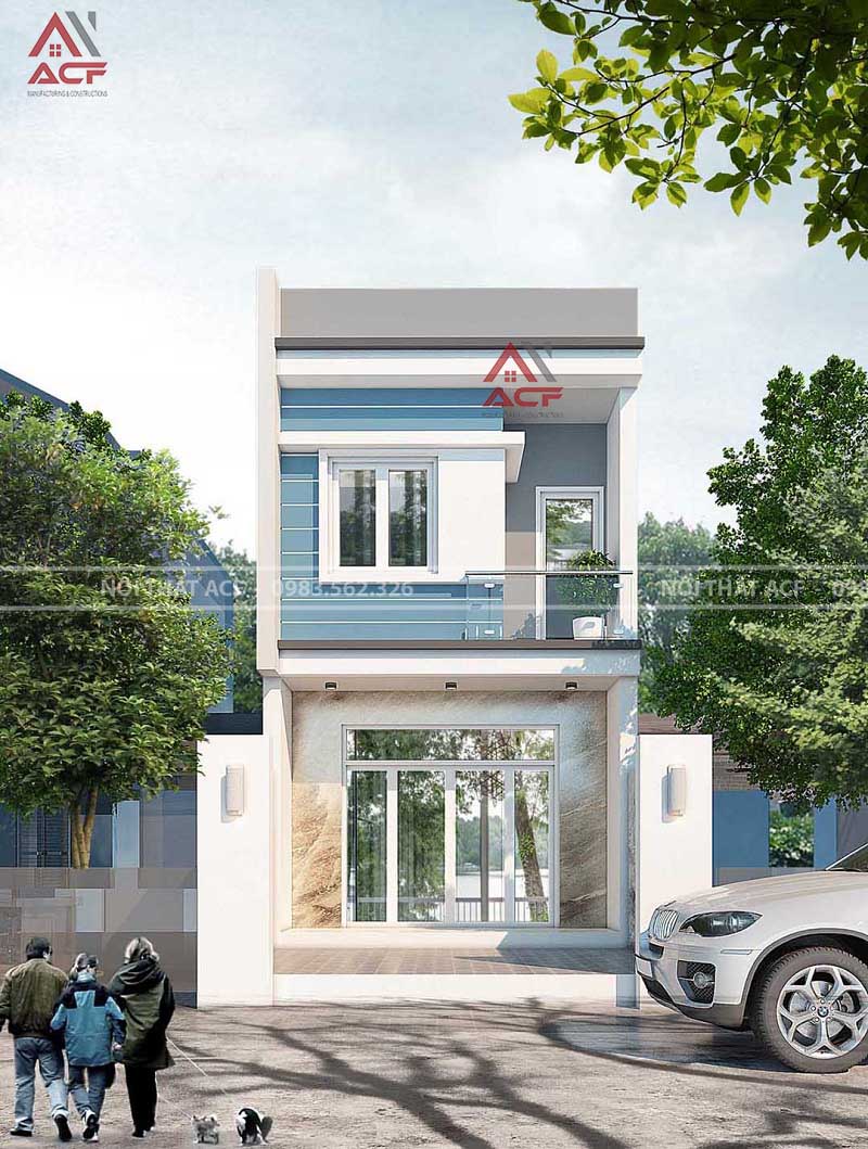 Mẫu thiết kế nhà ống lệch 2 tầng 4x15m